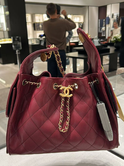 C-H-A-N-E-L 25 Hobo Women Bag – Effortless Chic Edition (Maroon)