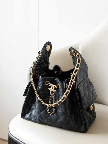 C-H-A-N-E-L 25 Hobo Women Bag – Effortless Chic Edition (Black)