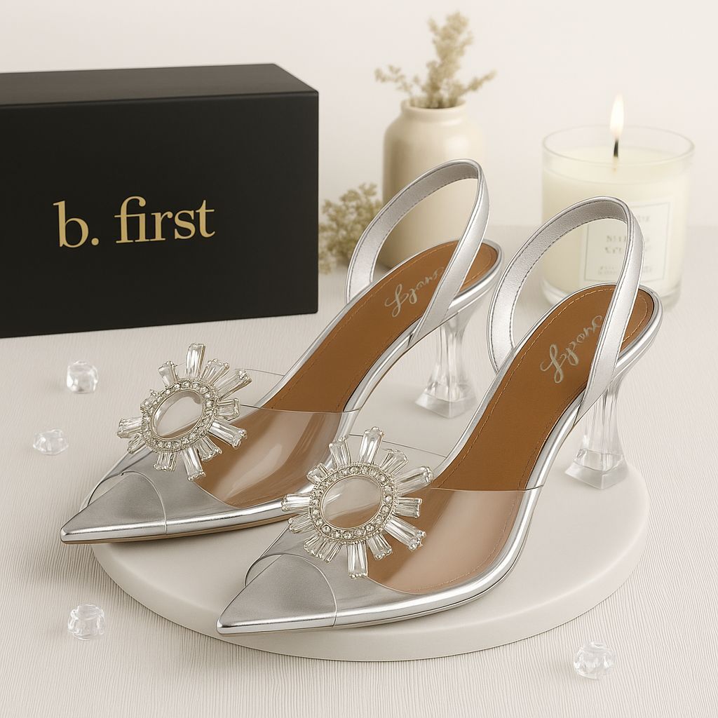 Luxury Fancy Heels for Girls – Festive Collection at B First (Silver)