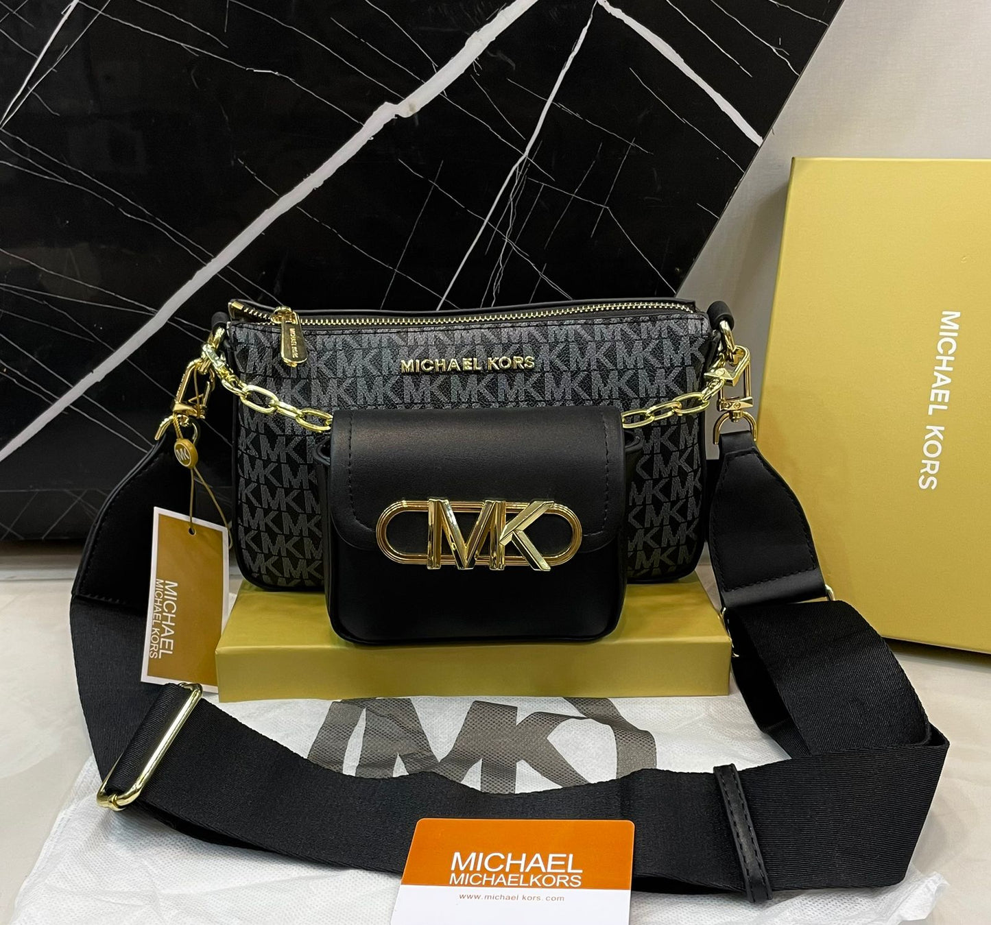 M-I-C-H-A-E-L K-O-R-S Crossbody Women Bag – Master Quality Edition (Black)