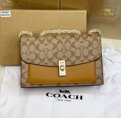 C-O-A-C-H Elegant Women Handbag – Luxury Edition with Full Brand Packaging (Brown-4)
