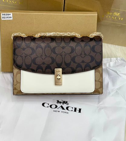 C-O-A-C-H Elegant Women Handbag – Luxury Edition with Full Brand Packaging (Brown-2)