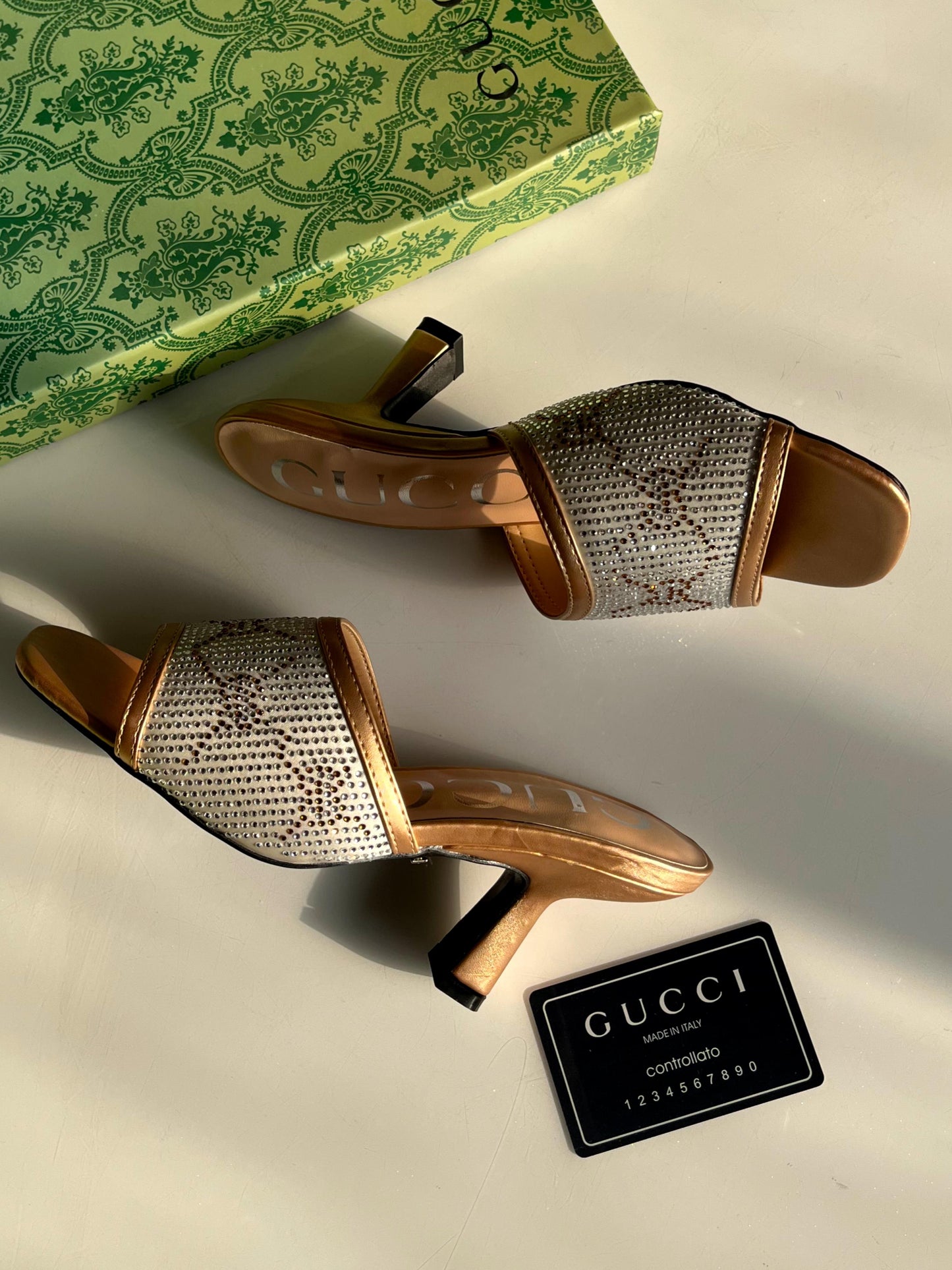 G-U-C-C-I Luxury Crystal-Embellished Heeled Sandals – Premium Women Footwear | Elegant Edition