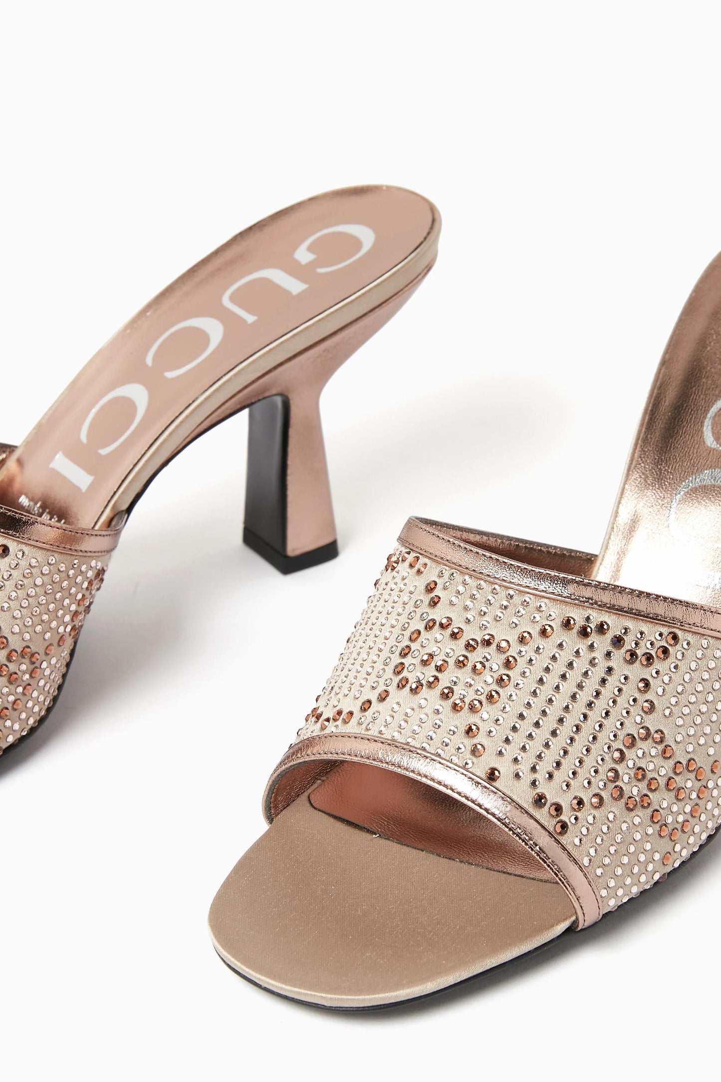 G-U-C-C-I Luxury Crystal-Embellished Heeled Sandals – Premium Women Footwear | Elegant Edition