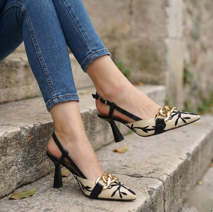 Z-A-R-A Embroidered Women Heels – Premium Edition (Black)