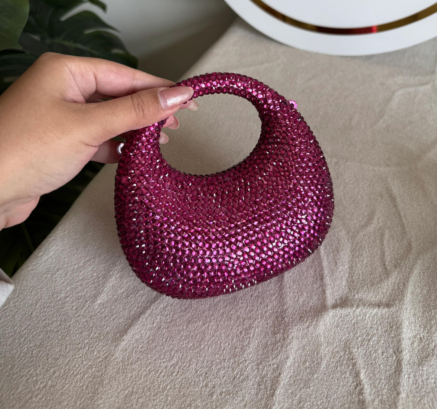 S-W-A-R-O-V-S-K-I Mini Rhinestone Clutch Women Bag – Glam Party Edition (Pink)
