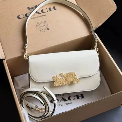 C-O-A-C-H Harper Shoulder Women Bag – Premium Edition (White)