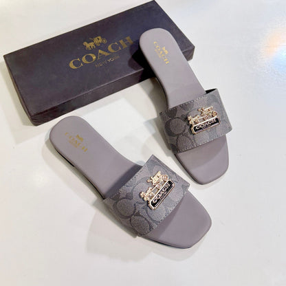 C-O-A-C-H Softy Flat Slippers – Elegant Women Footwear (Grey)