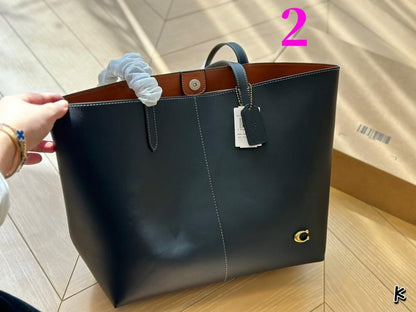 C-O-A-C-H North Tote Bag 32 – Premium Canvas & Leather Women Bag (Black-2)
