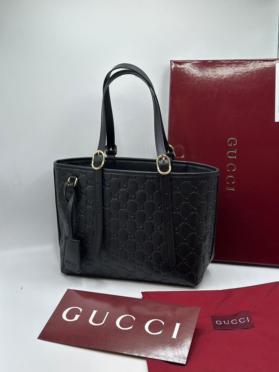 G-U-C-C-I GG Emblem Medium Tote Women Bag – Premium Edition (Black)