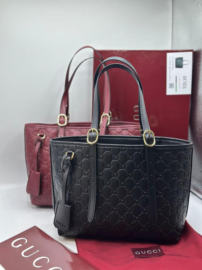 G-U-C-C-I GG Emblem Medium Tote Women Bag – Premium Edition (Maroon)