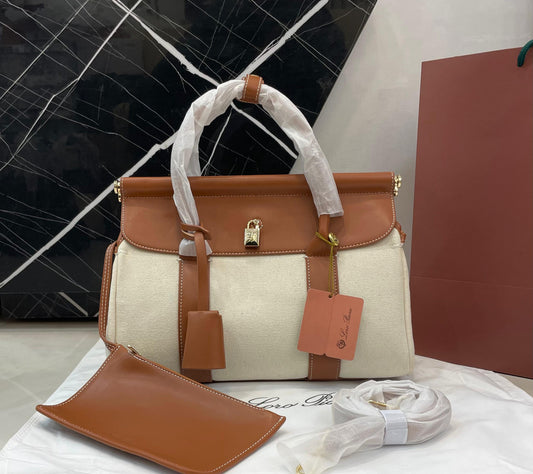 L-O-R-O P-I-A-N-A Loom Bag L32 – Refined Carry Women Bag (Brown-2)