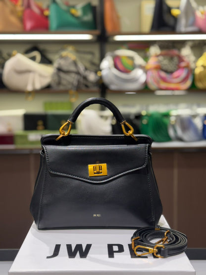J-W P-E-I Lucia Classic Top Handle Women Bag – Elegant Everyday Style (Black)