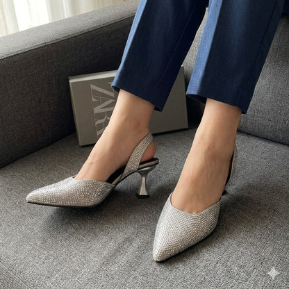 Z-A-R-A Women Heels – Elegant Style (Silver)