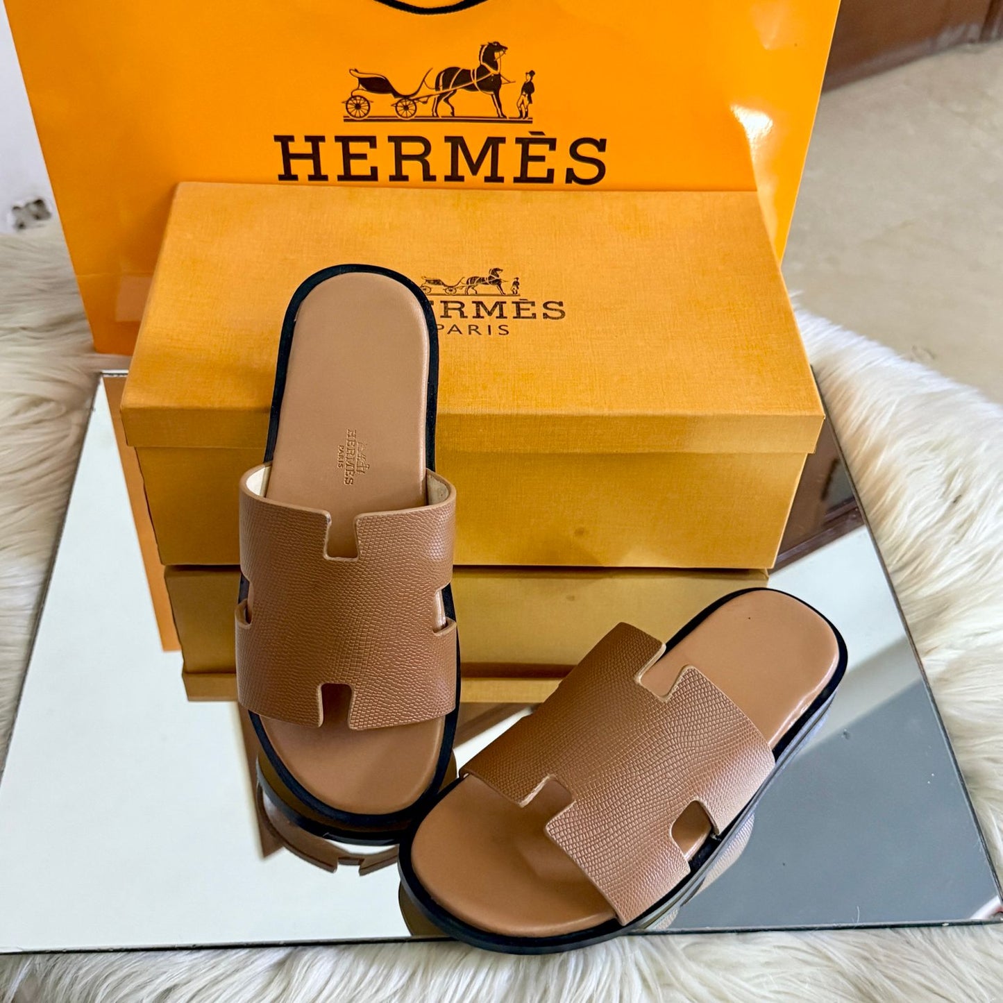 H-E-R-M-È-S Izmir Unisex Sandals – Premium Comfort Style (Beige)