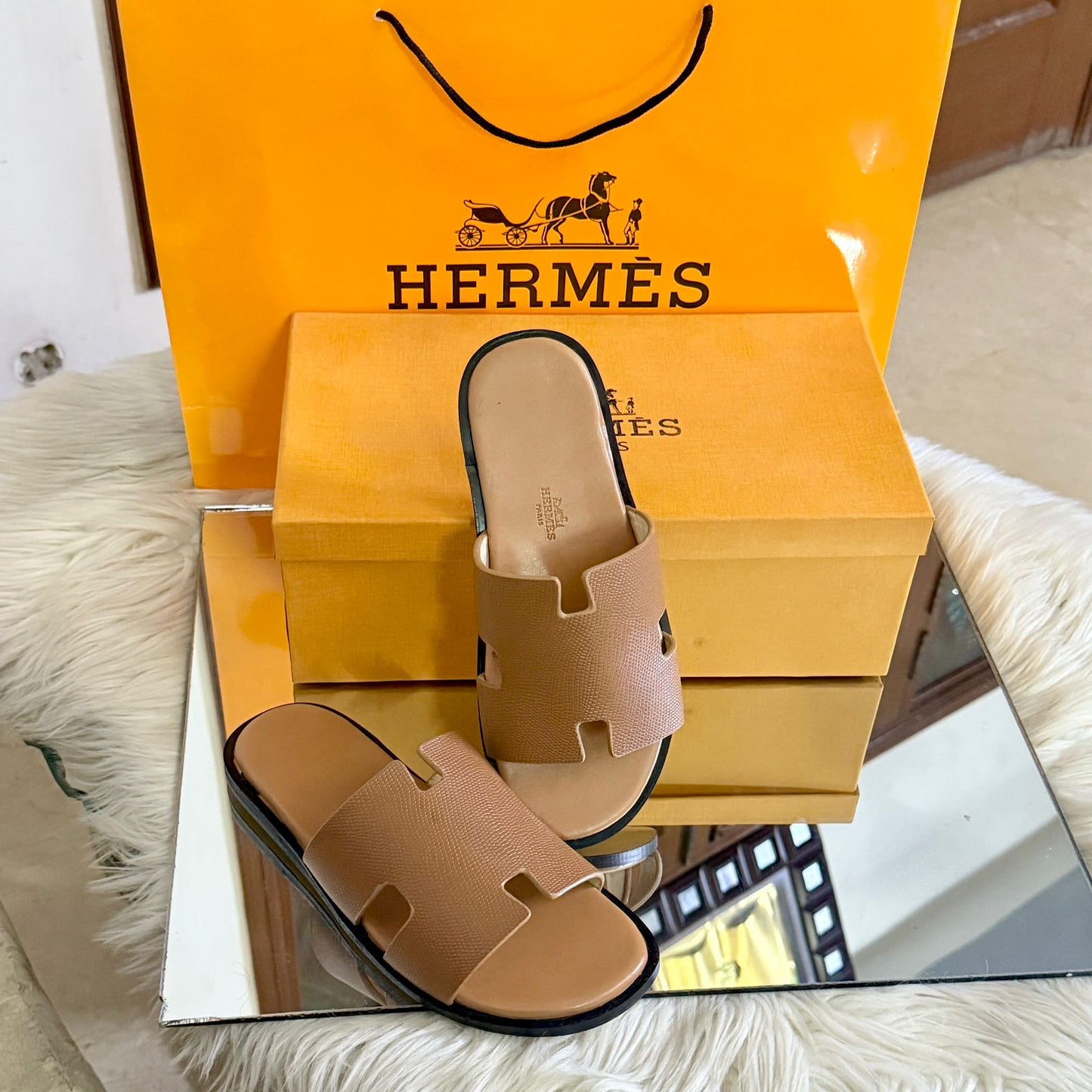 H-E-R-M-È-S Izmir Unisex Sandals – Premium Comfort Style (Beige)