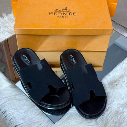 H-E-R-M-È-S Izmir Unisex Slippers – Stylish Comfort Edition (Black)