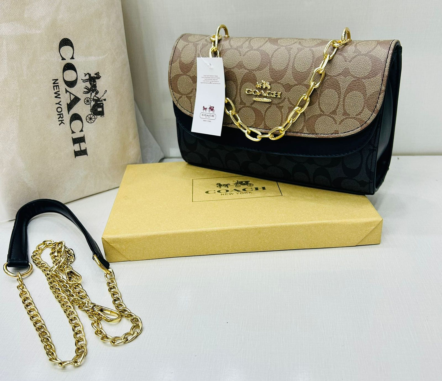 C-O-A-C-H Crossbody Women Bag – Luxury Master Edition (Black/Brown-1)