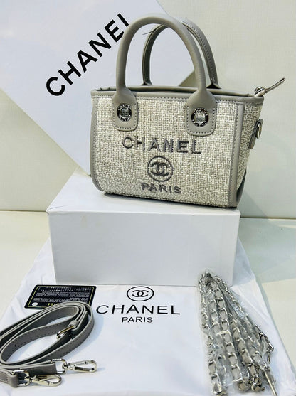 C-H-A-N-E-L Mini Tote Women Bag – Master Luxury Edition (Grey/White)