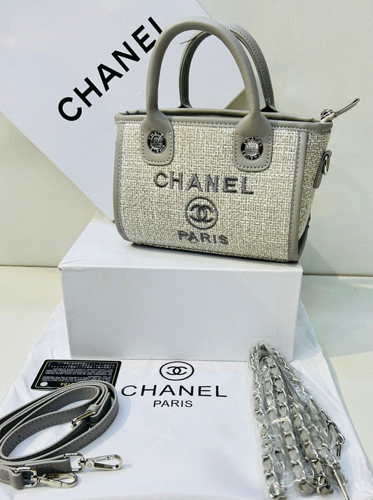 C-H-A-N-E-L Mini Tote Women Bag – Master Luxury Edition (Grey/White)