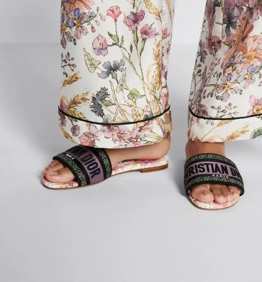 C-H-R-I-S-T-I-A-N D-I-O-R Embroidery Flats Imported With Brand box (Design-3)