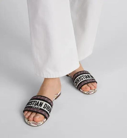 C-H-R-I-S-T-I-A-N D-I-O-R Embroidery Flats Imported With Brand box (Design-4)
