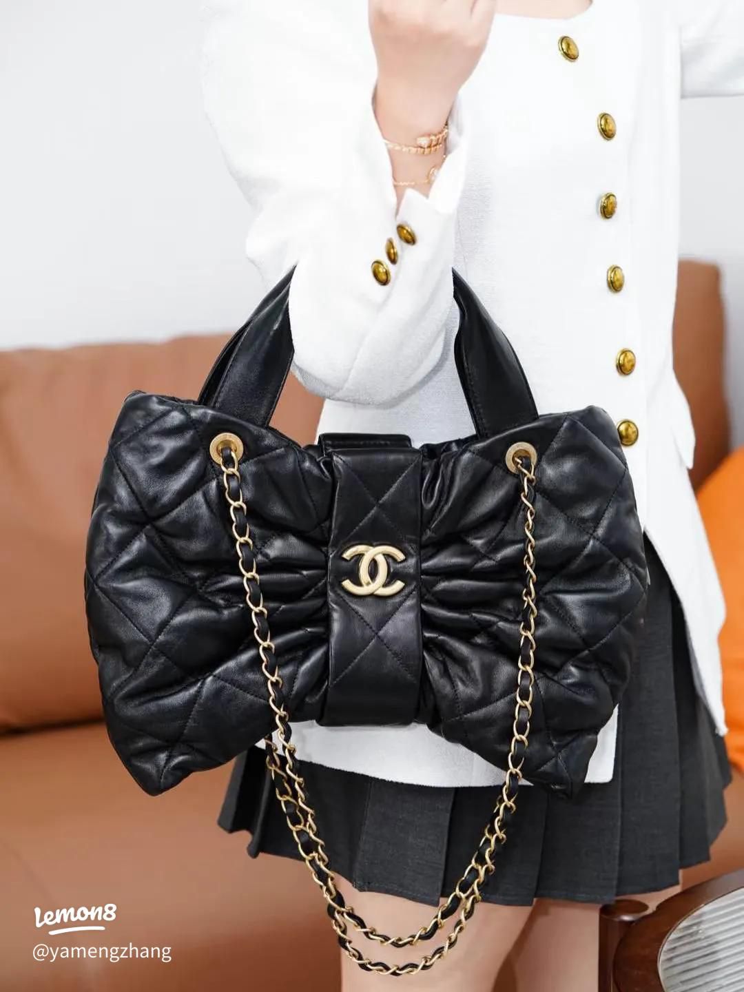C-H-A-N-E-L Bow 25C Women Bag – Premium Edition (Black)