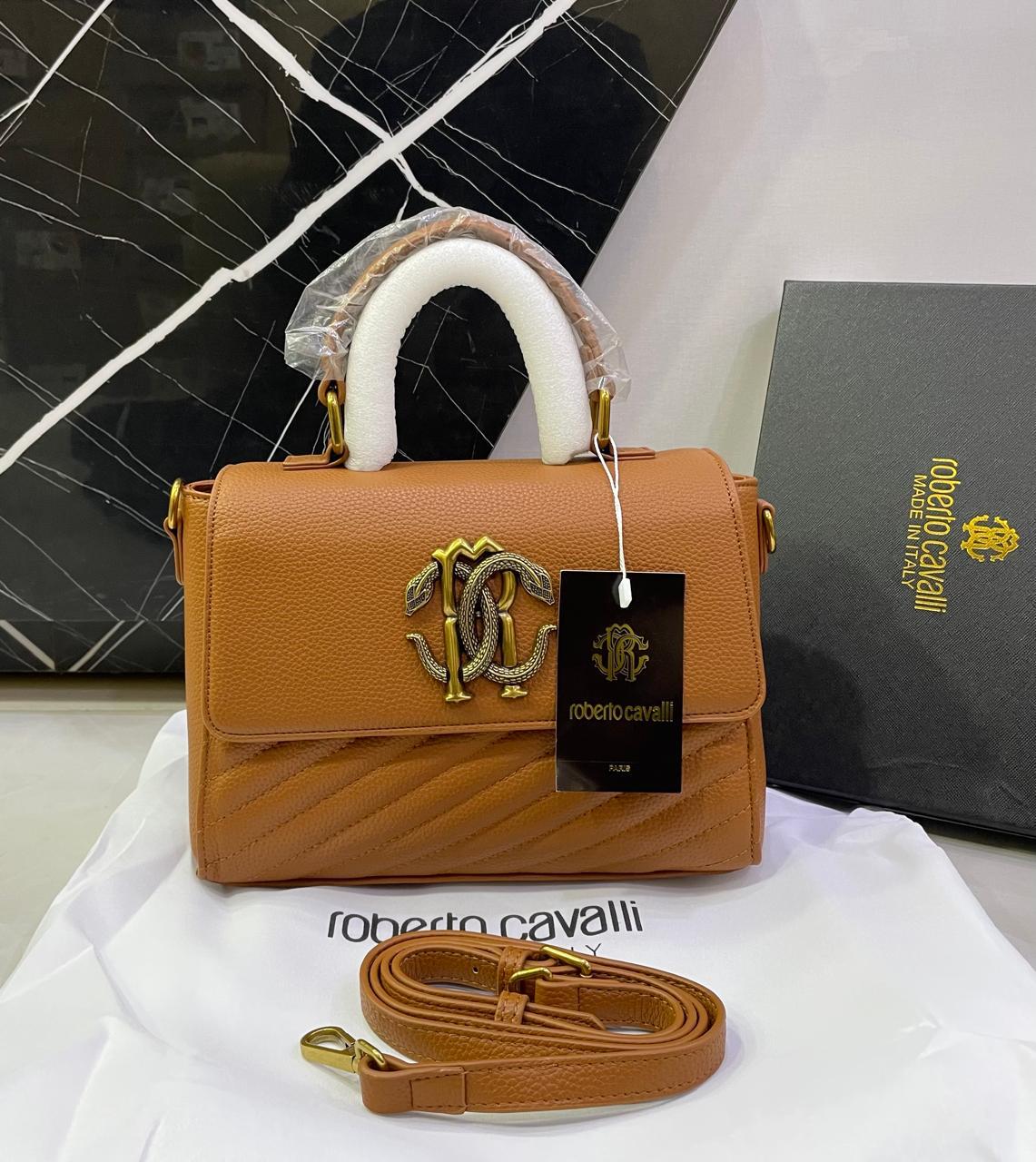 R-O-B-E-R-T-O C-A-V-A-L-L-I Women Bag – Italian Luxury Edition (Brown)