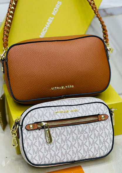 M-I-C-H-A-E-L K-O-R-S 2PC Set Women Bag – Master Class Edition (Brown/White)
