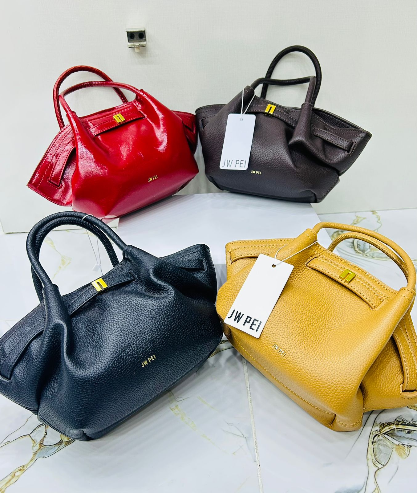 J-W P-E-I Hana Mini Women Bag – Shiny Material Edition (Red)