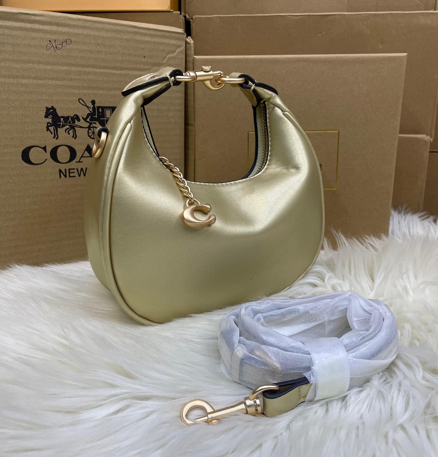 C-O-A-C-H Jonie Plain Mini Women Bag – Compact Luxury Edition (Gold)