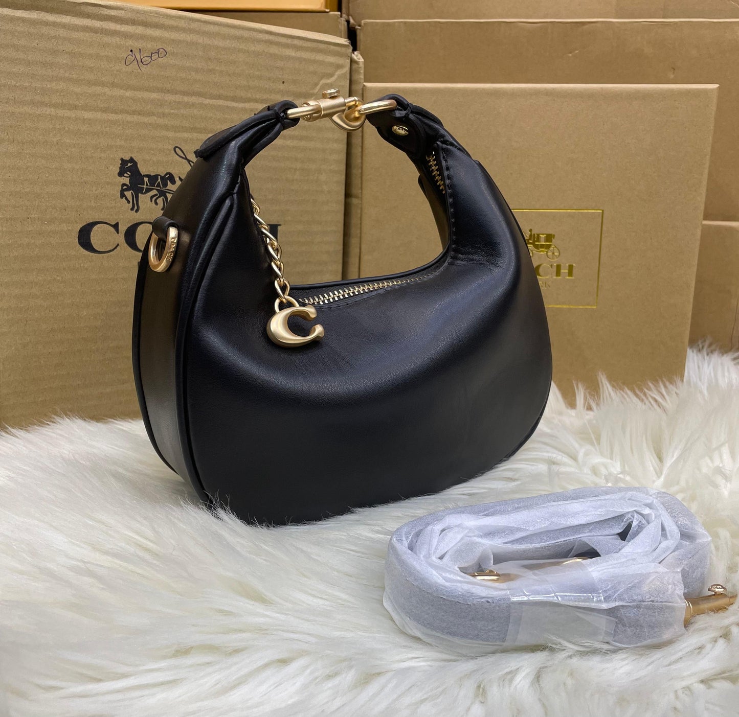 C-O-A-C-H Jonie Plain Mini Women Bag – Compact Luxury Edition (Black)