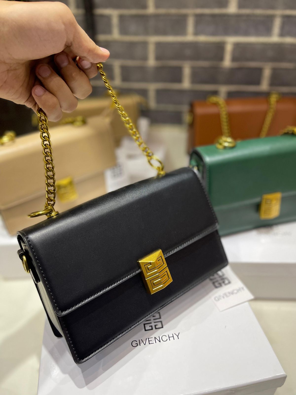 G-I-V-E-N-C-H-Y Small 4G Chain Women Bag – Premium Edition (Black)