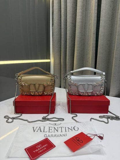 V-A-L-E-N-T-I-N-O G-A-R-A-V-A-N-I Locò Small Crossbody Women Bag – Crystal Edition (Gold Design-2)