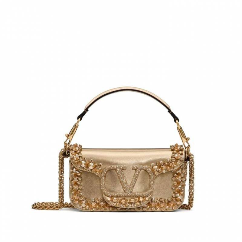 V-A-L-E-N-T-I-N-O G-A-R-A-V-A-N-I Locò Small Crossbody Women Bag – Crystal Edition (Gold Design-2)