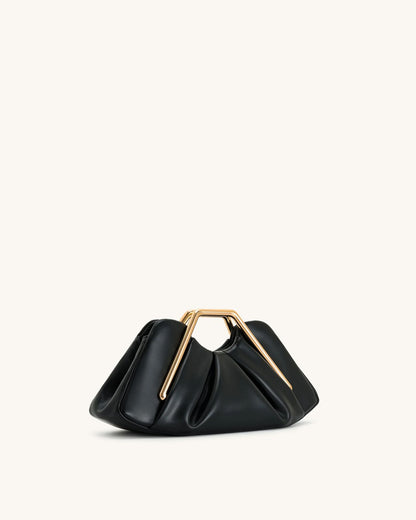 J-W P-E-I Lila Metal Frame Clutch – Elegant Women Bag (Black)