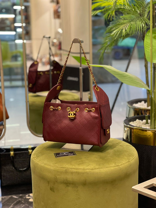 C-H-A-N-E-L 25 Small Handbag – Elegant Women Bag (Maroon)