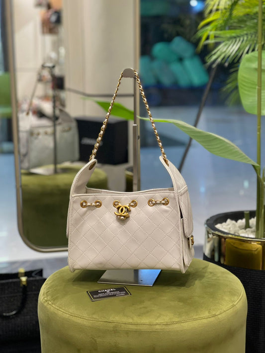 C-H-A-N-E-L 25 Small Handbag – Elegant Women Bag (White)