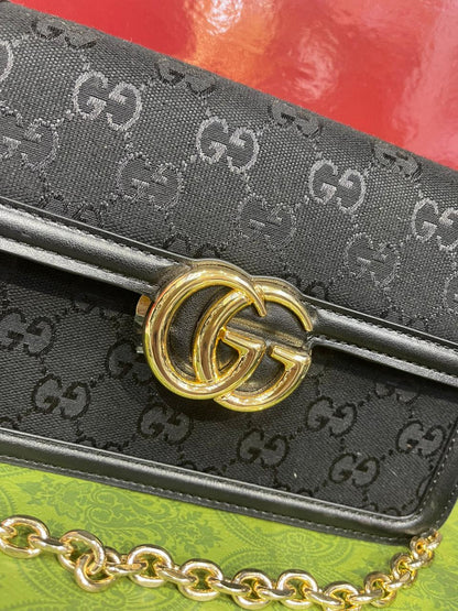 G-U-C-C-I Go Small Shoulder Women Bag – Signature Edition (Black)
