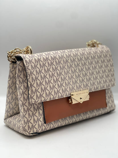 M-I-C-H-A-E-L K-O-R-S Cece Medium Logo Shoulder Women Bag – Signature Edition (White)