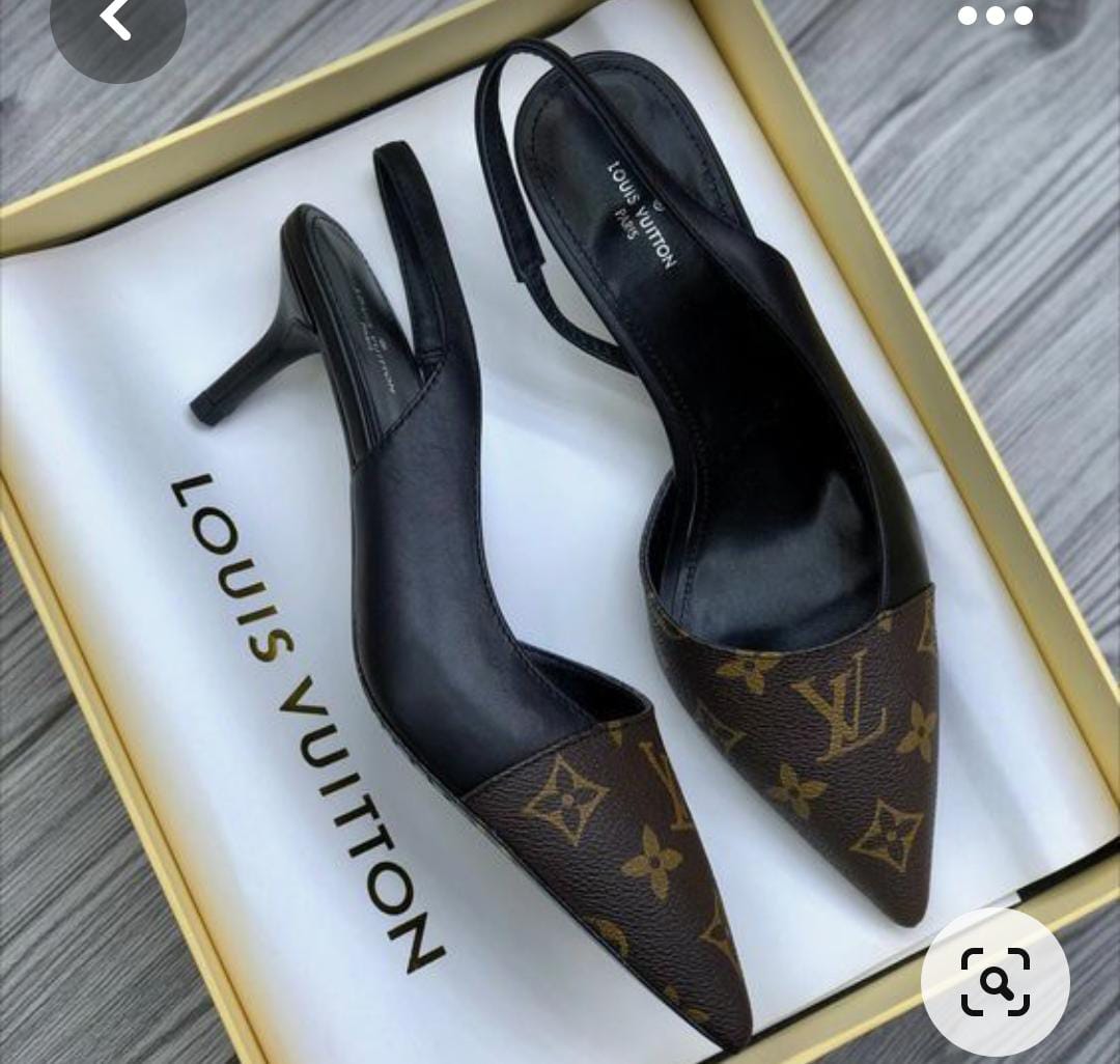 L-O-U-I-S V-U-I-T-T-O-N Heels – Elegant Women Footwear (Black/Brown)