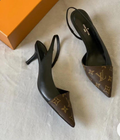L-O-U-I-S V-U-I-T-T-O-N Heels – Elegant Women Footwear (Black/Brown)