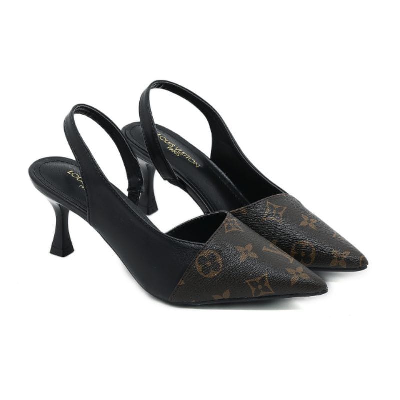 L-O-U-I-S V-U-I-T-T-O-N Heels – Elegant Women Footwear (Black/Brown)