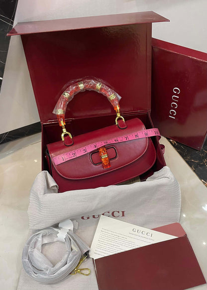 G-U-C-C-I Bamboo 1947 Crossbody Women Bag – Premium Edition (Maroon)