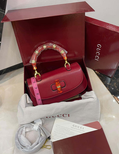 G-U-C-C-I Bamboo 1947 Crossbody Women Bag – Premium Edition (Maroon)
