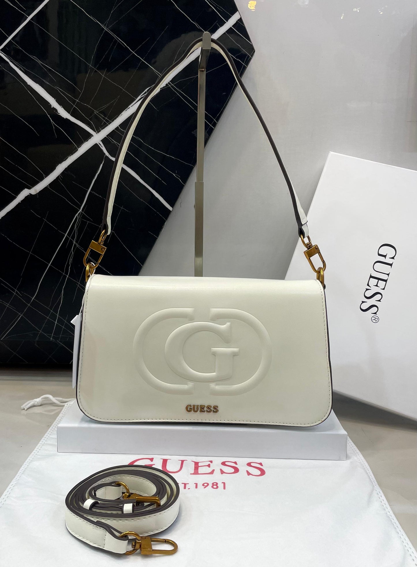 G-U-E-S-S Crossbody Women Bag – Master Class Edition (White)