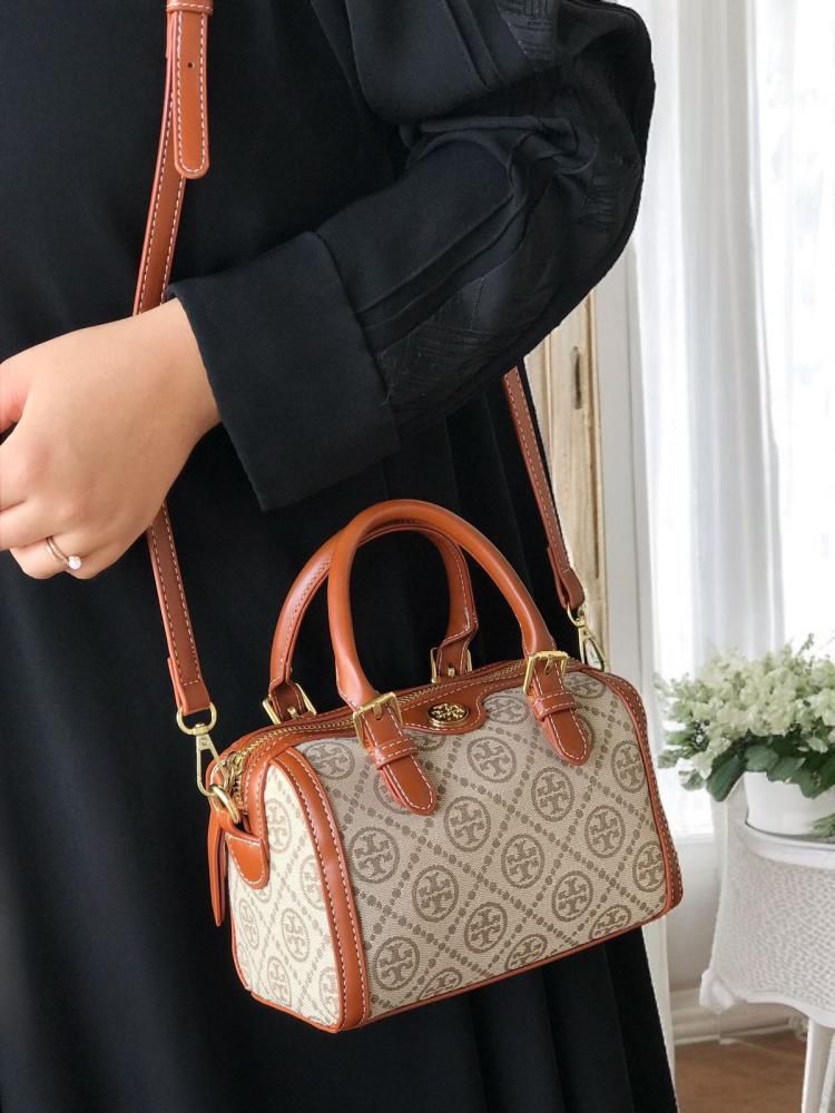T-O-R-Y B-U-R-C-H Duffle Women Bag – Travel Edition (Brown/Beige)