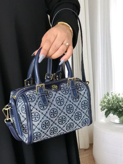 T-O-R-Y B-U-R-C-H Duffle Women Bag – Travel Edition (Blue/Grey)
