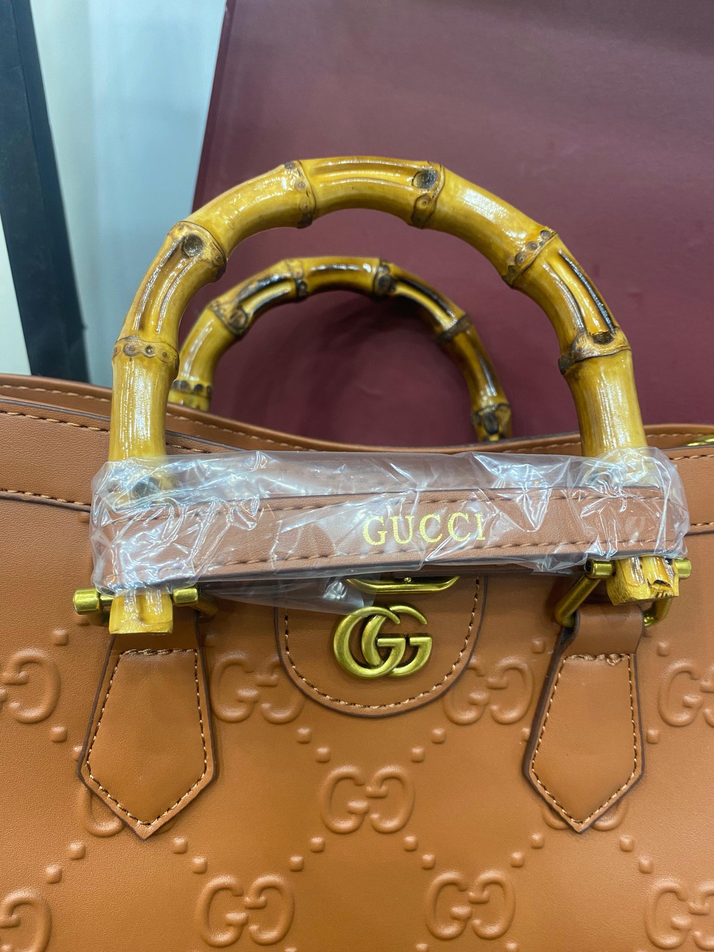 G-U-C-C-I Luxury Bamboo Handle Series Women Bag – Master Quality | (Brown/Mustard)