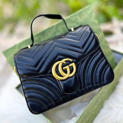 G-U-C-C-I Marmont Small Top Handle Women Bag – Classic Edition (Black)